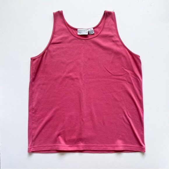 Nordstrom Town Square Women Hot Pink Round Neck Tank Top Sleeveless Size L - Picture 1 of 8
